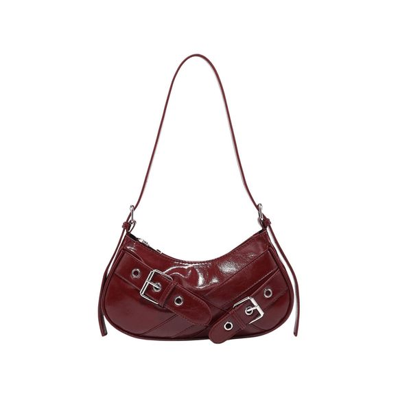 Buckle Shoulder Bag Y2K Leather Handbags Purse Purse Pu Leather o_o - Picture 1 of 7